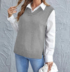 Floryn | Women's V-Neck Sleeveless Sweater Vest