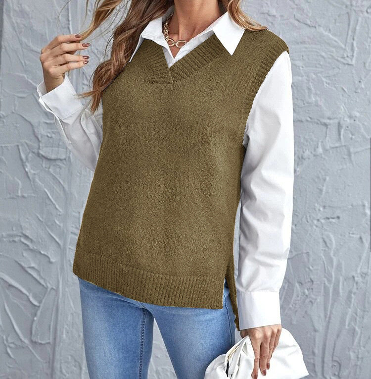 Floryn | Women's V-Neck Sleeveless Sweater Vest
