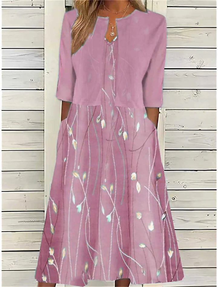 Women wearing pink chic two-piece midi set outfit