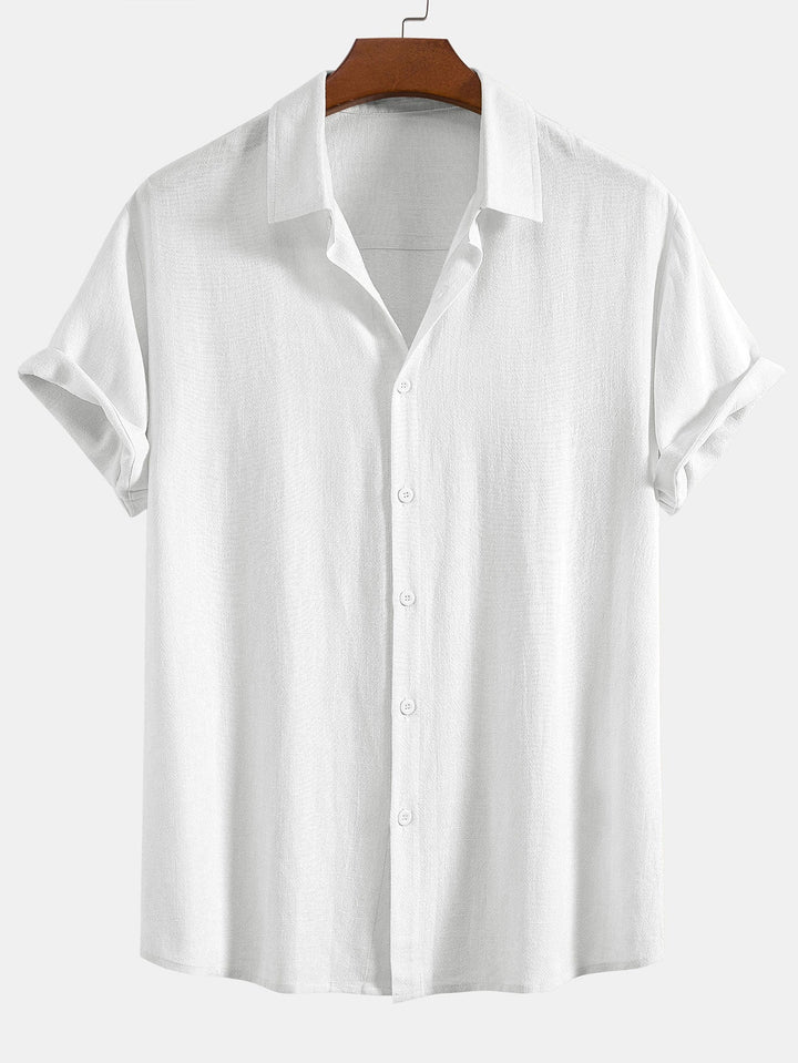Mens casual short sleeve button down shirt in vacation style