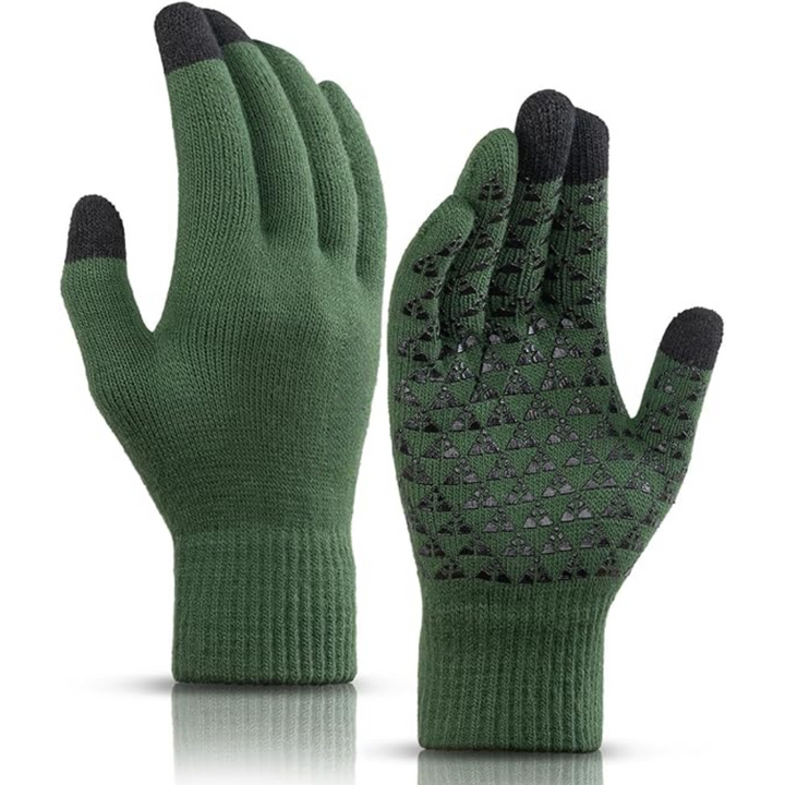 Unisex thermal touchscreen winter gloves in classic black color