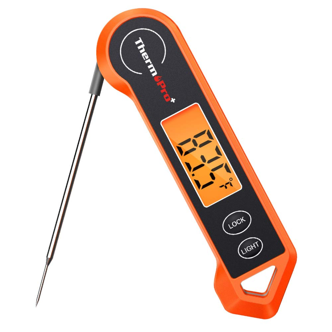 Waterproof digital meat thermometer for instant cooking temperature reads