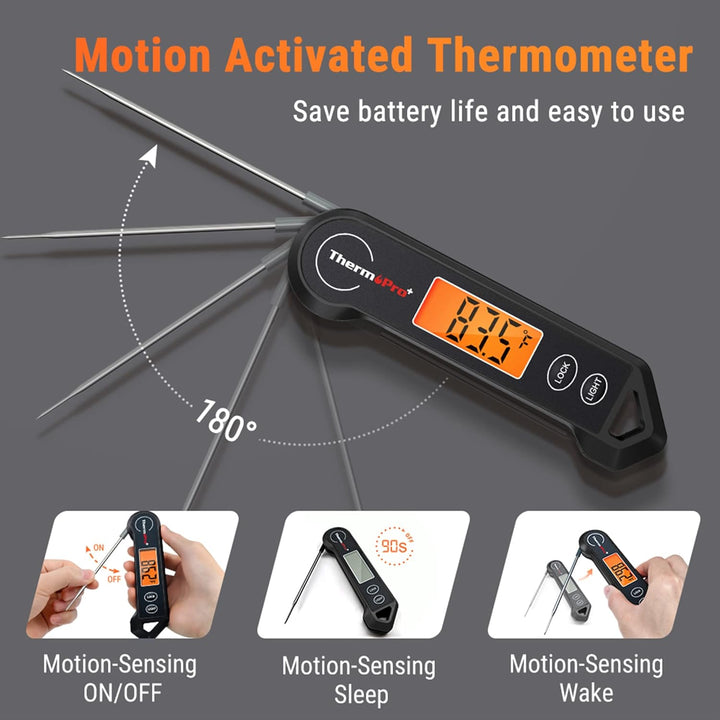 Essential kitchen gadget digital cooking thermometer on white background