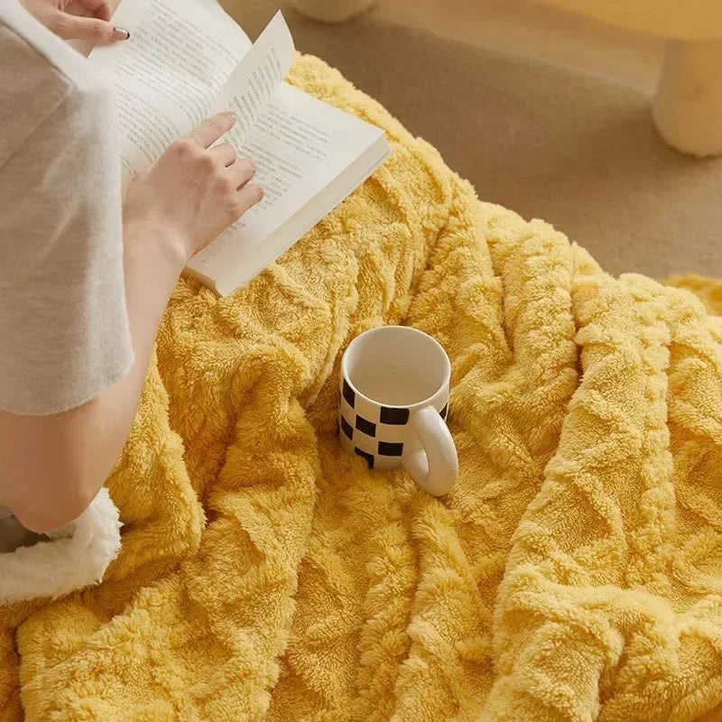 Luxurious cozy bedding blanket adding warmth and style to living space