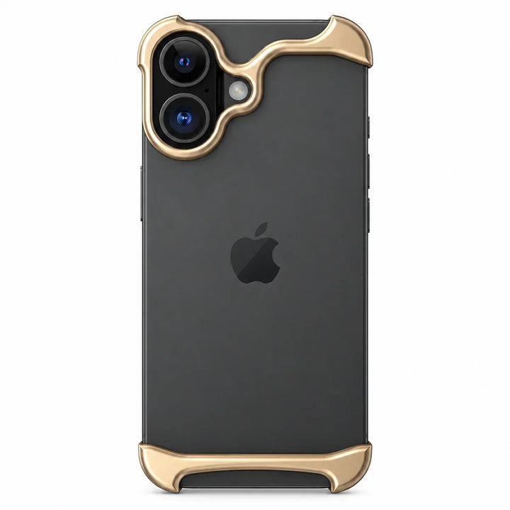 Red slim metal bumper for iPhone showing secure latch mechanism