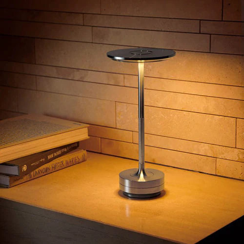 Sleek touch control cordless lamp showcased in contemporary interior