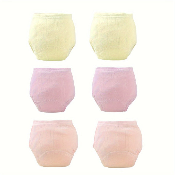Soft cotton children training pants showing elastic waistband and cute print