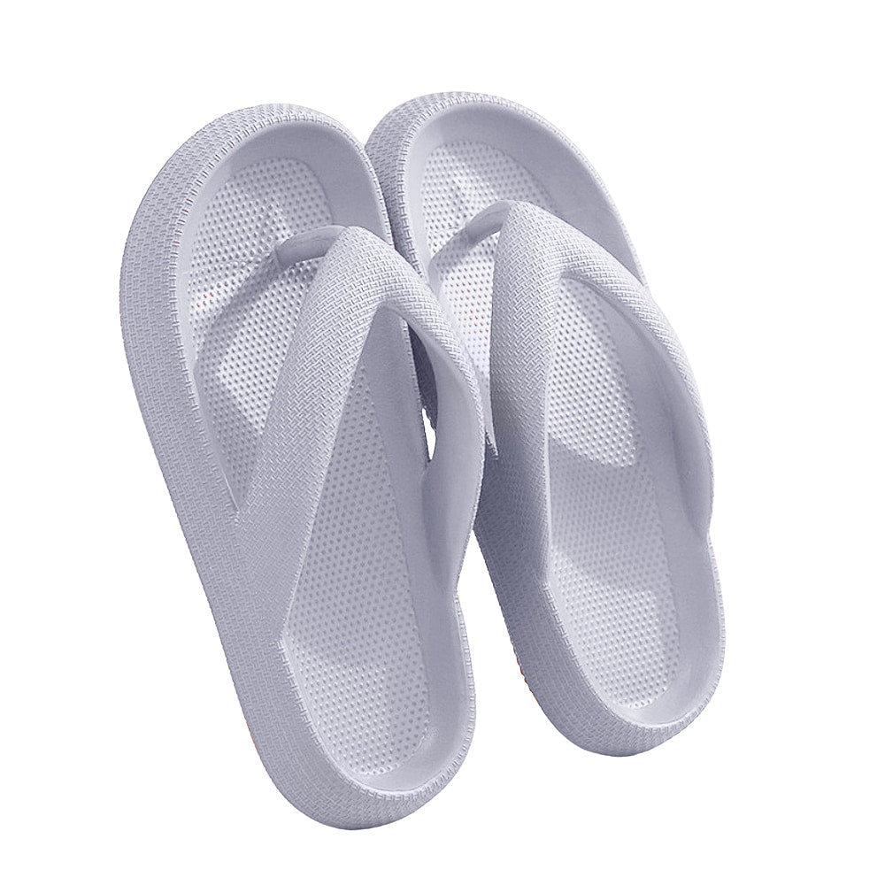 White women's comfortable toe split slippers with thick cushioned sole