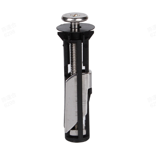Close-up view of the stainless steel toilet seat fastener bolt