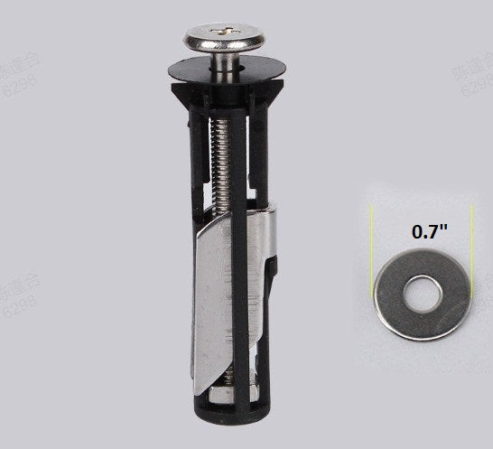 Toilet seat bolt kit components including metal washer with 18 mm diameter measurement