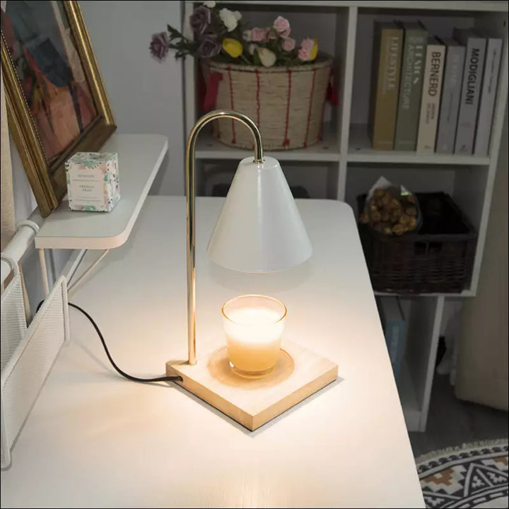 Home decor fragrance diffuser lamp casting a warm glow in the living room