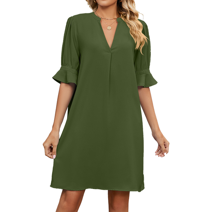 Full length view of elegant women's summer casual dress