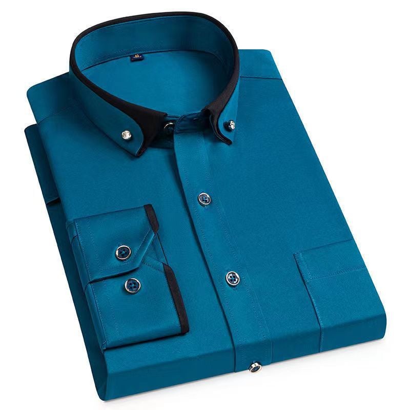 Tailored men's long-sleeve shirt in a crisp professional design
