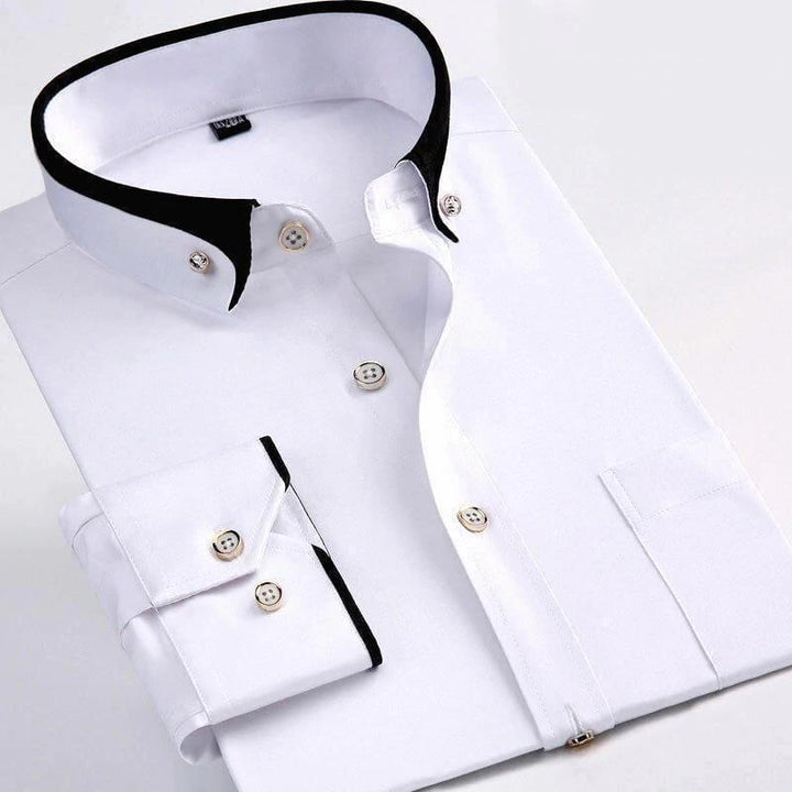 Stylish menswear casual shirt featuring a button-down collar
