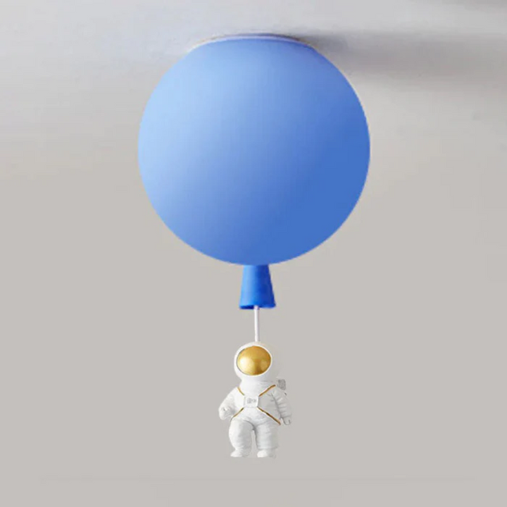 Charming kids bedroom light fixture with moon and astronaut motif