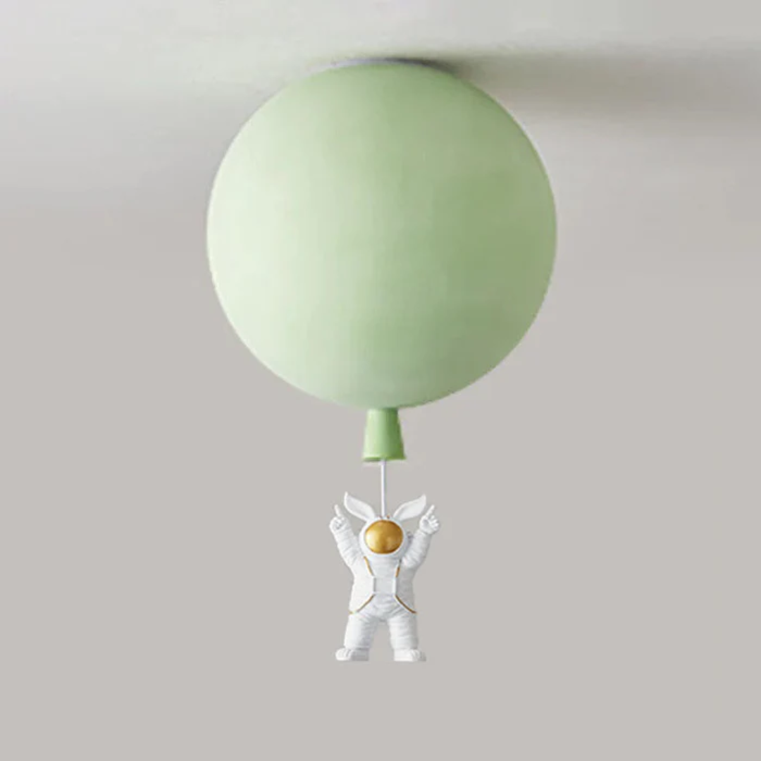 Modern design kids room ceiling light with astronaut sculpture