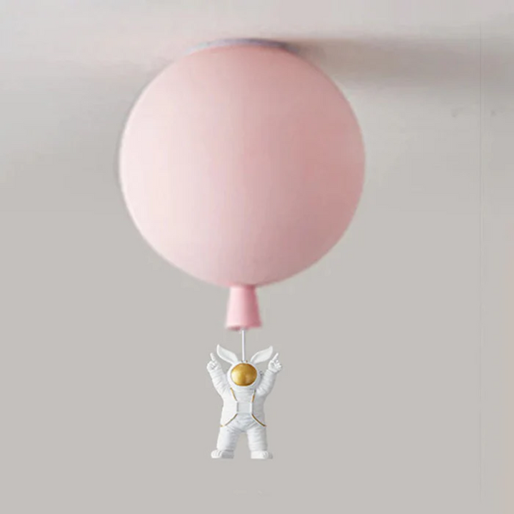 Astronaut on glowing moon design kids room ceiling lamp