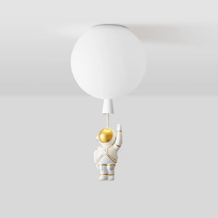 Warm glowing children bedroom ceiling lamp with space design