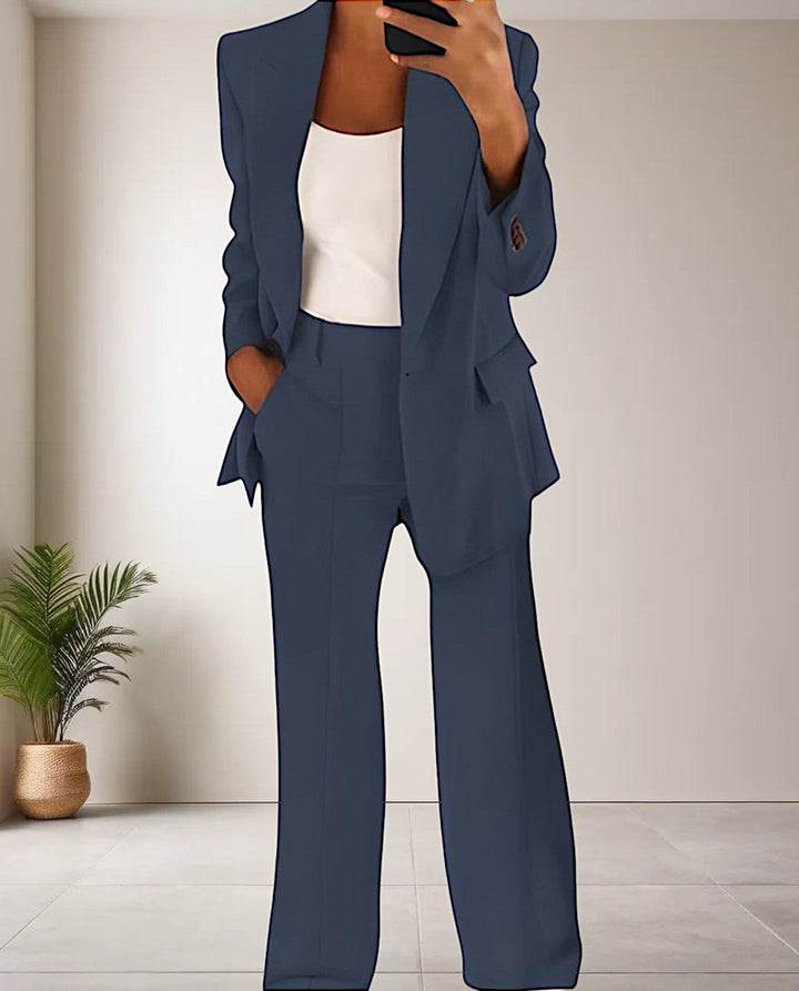 Sophisticated pantsuit for women showcasing a modern silhouette and premium fabric