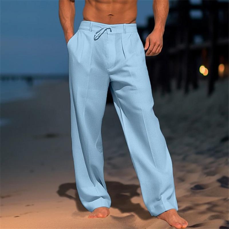 Back view of men's pleated pants and wide leg trousers fashion wear