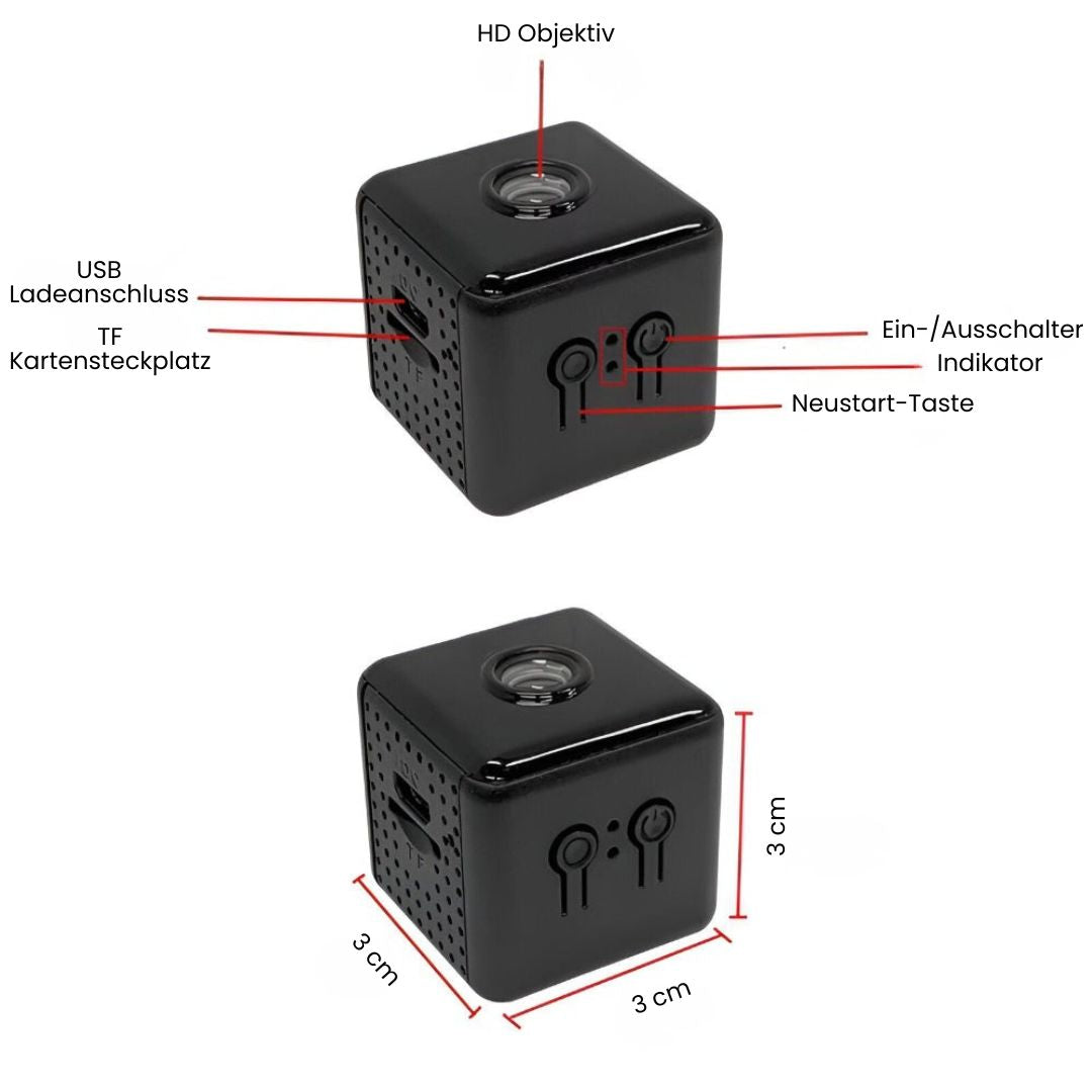 WiFi security camera kit including mounting hardware and USB charging cable
