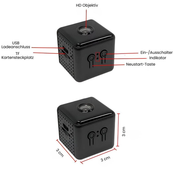 WiFi security camera kit including mounting hardware and USB charging cable