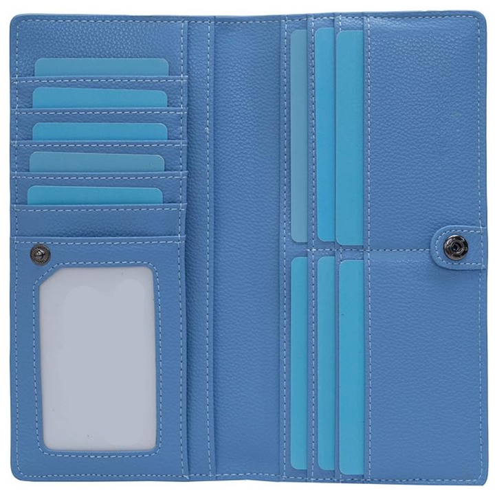 RFID blocking minimalist wallet loaded with credit cards and identification.