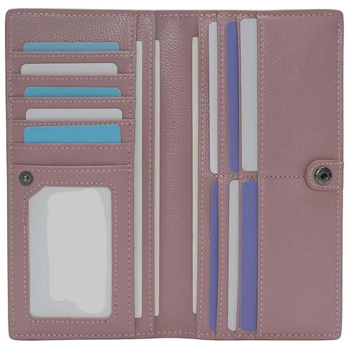 Angled shot of unisex ultra-thin card holder highlighting sleek design.