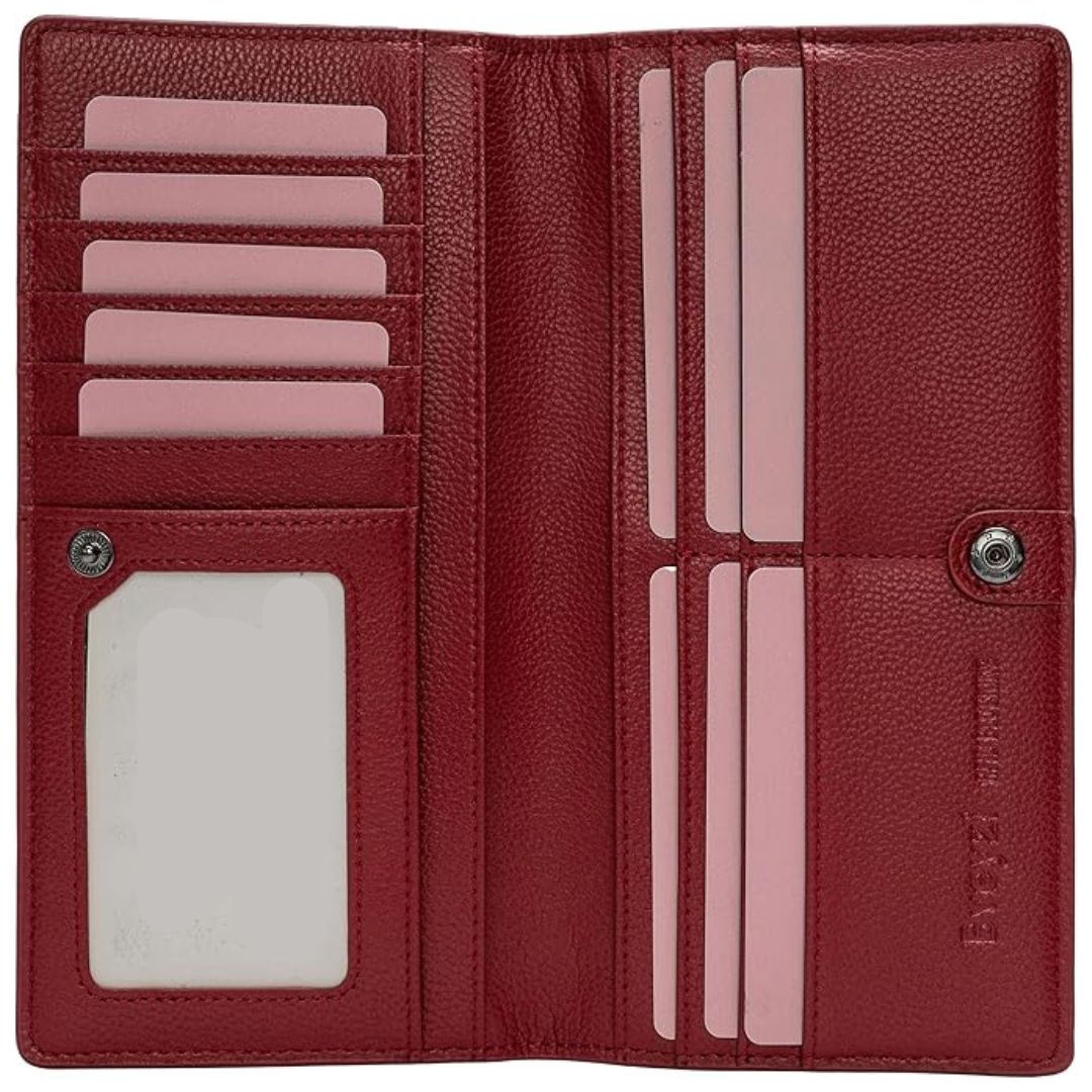 Unisex accessories card wallet demonstrating easy card extraction feature.