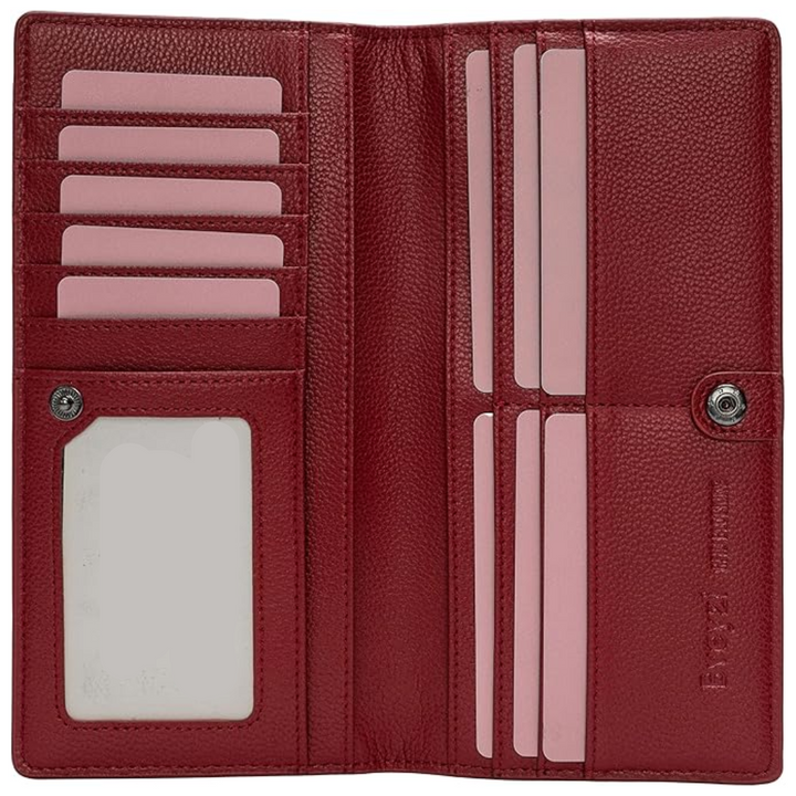 Unisex accessories card wallet demonstrating easy card extraction feature.