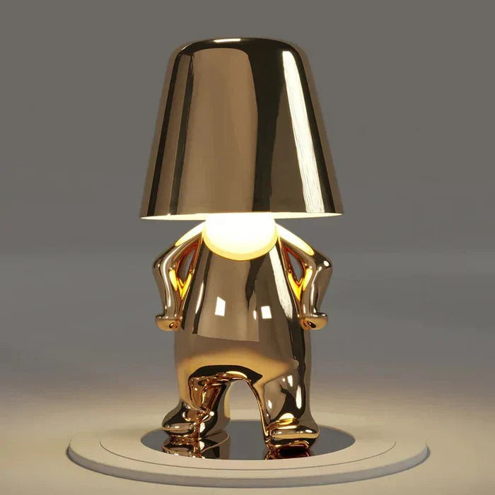 LED table lamp illuminating a cozy reading corner at night