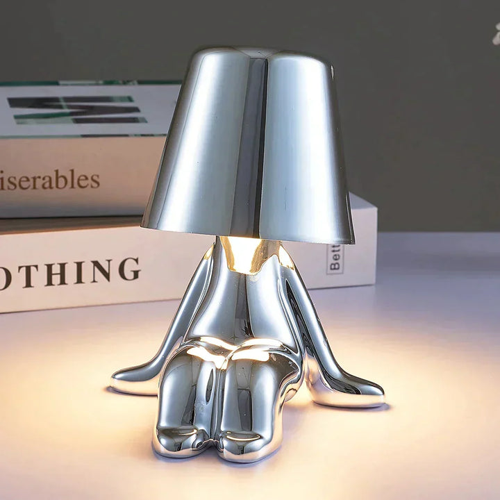 Modern bedroom decor featuring ambient light cordless lamp