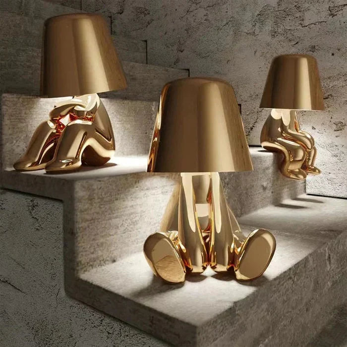 Unique LED table lamp casting intricate light patterns