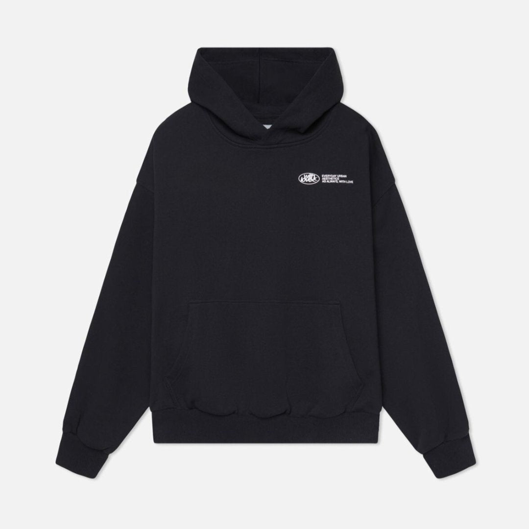 Close-up of the fabric and print on the womens streetwear hoodie