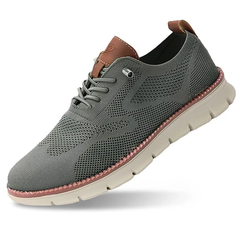 Olive green variant of the men's urban orthopedic comfort shoe showcased from the side