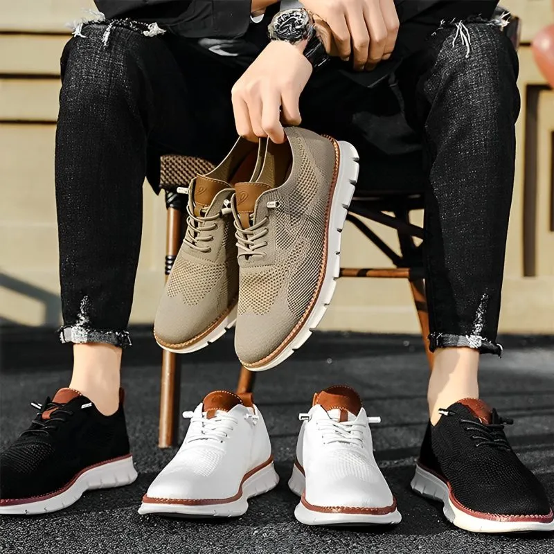 Top view of men's supportive casual footwear in assorted colors