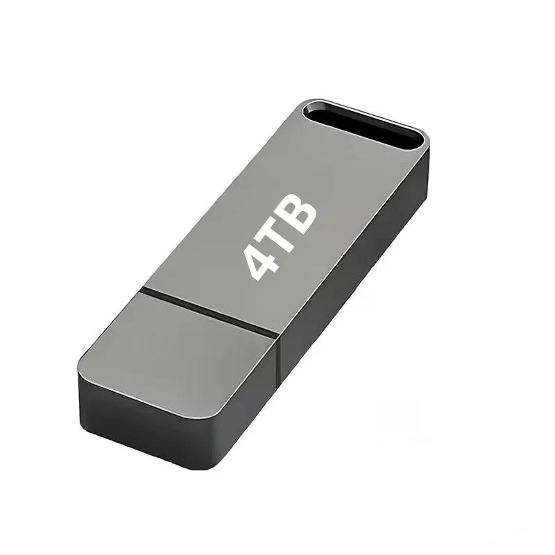 Grey 4TB USB 3.2 flash drive showing metal casing and connector