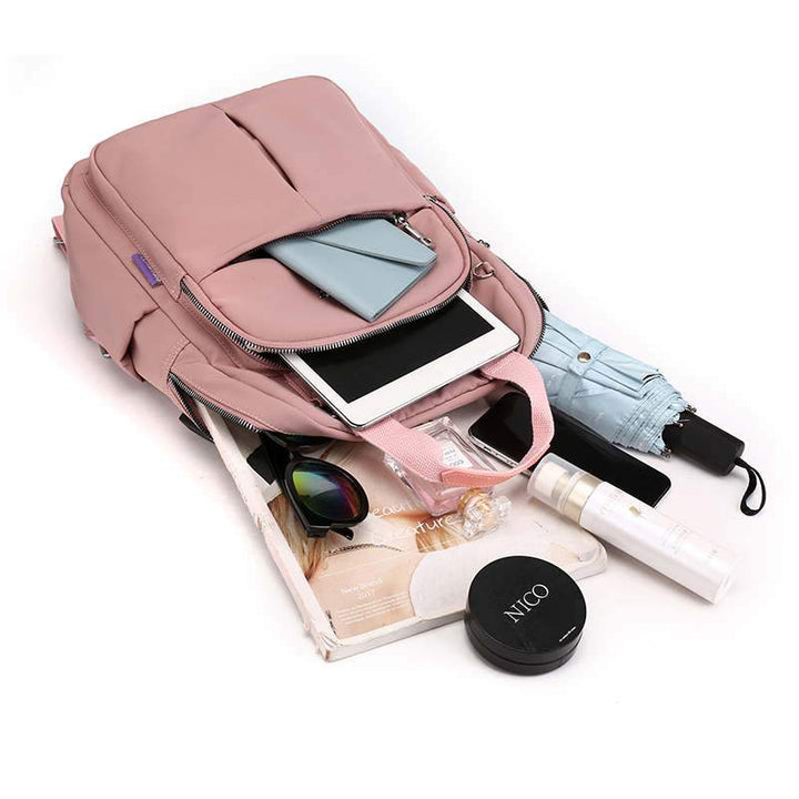 Interior view of the multi-compartment laptop bag with organized storage pockets