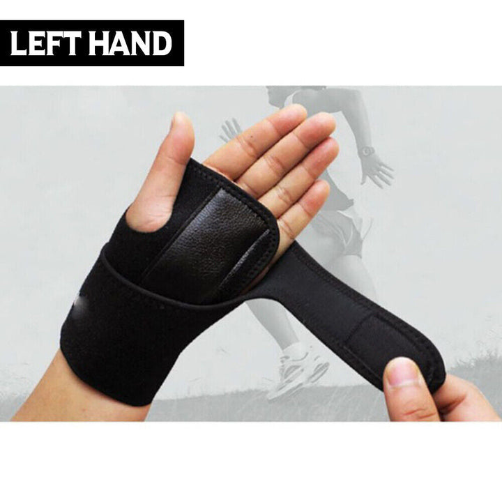 Wholesale carpal tunnel wrist support showing secure hook and loop straps