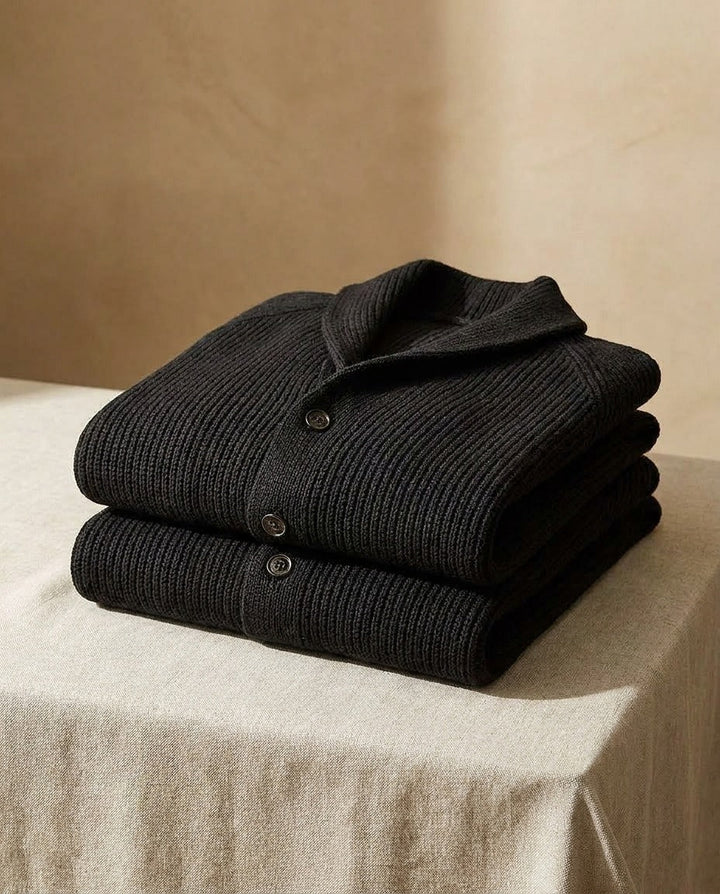 Womens outerwear cardigan featuring a classic buttonless drape front