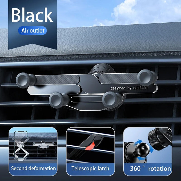 Durable 360 degree car phone mount compatible with various smartphones