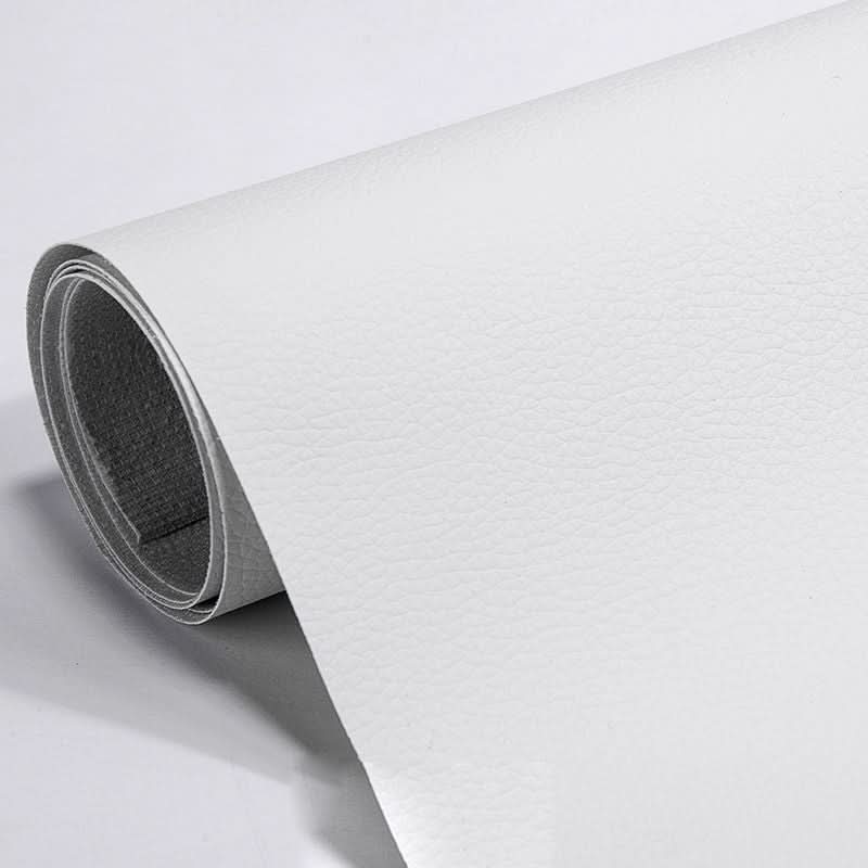 Step-by-step application of home improvement leather patch on a car interior