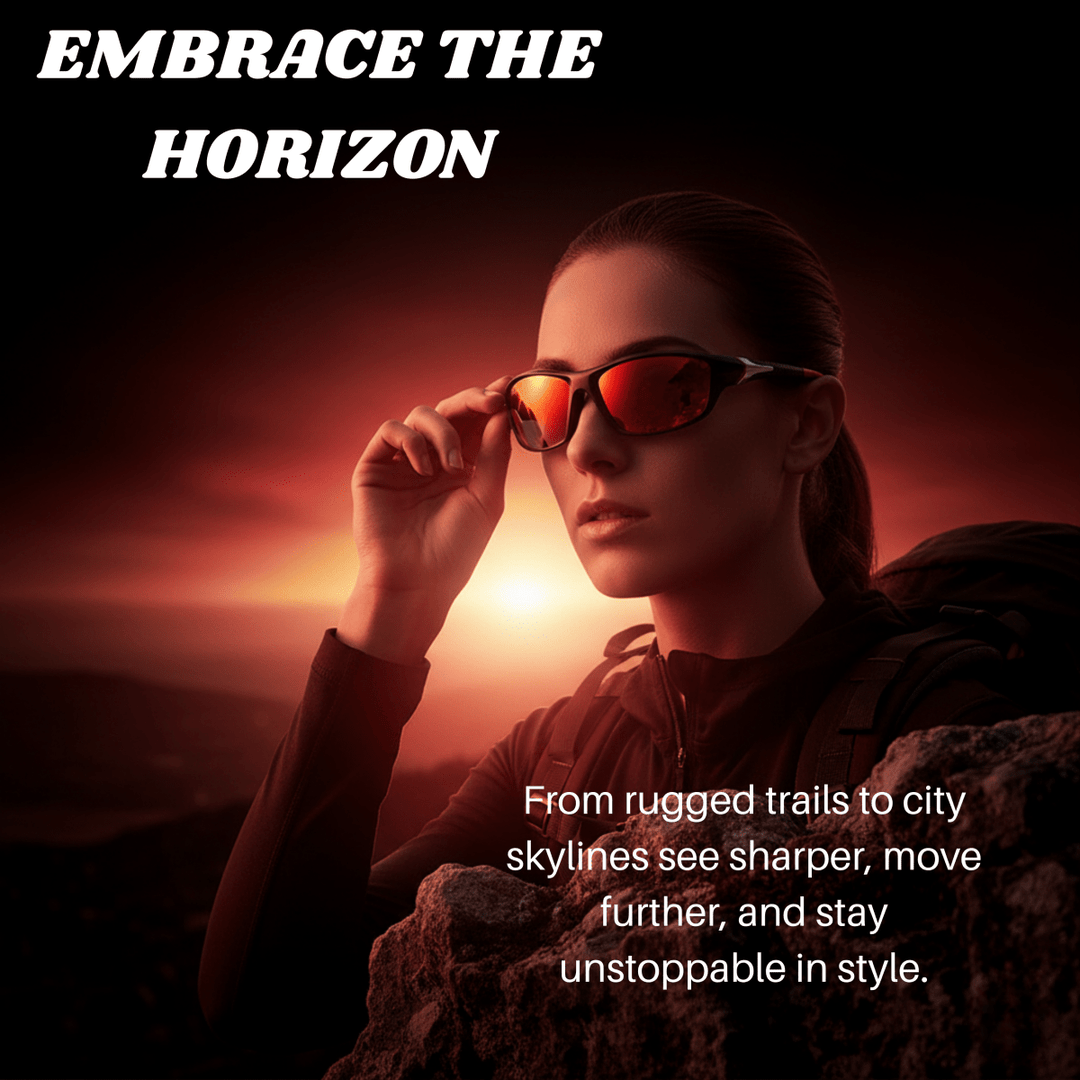 Unisex polarised wraparound sport sunglasses side view showing sleek frame design