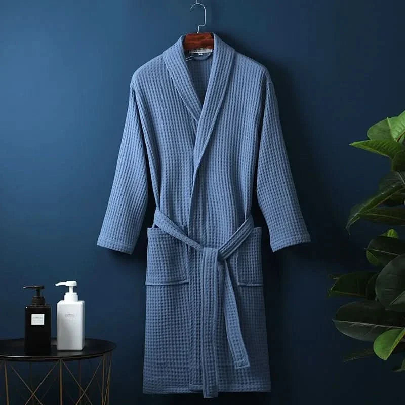 Breathable waffle weave bathwear folded neatly for gift or travel