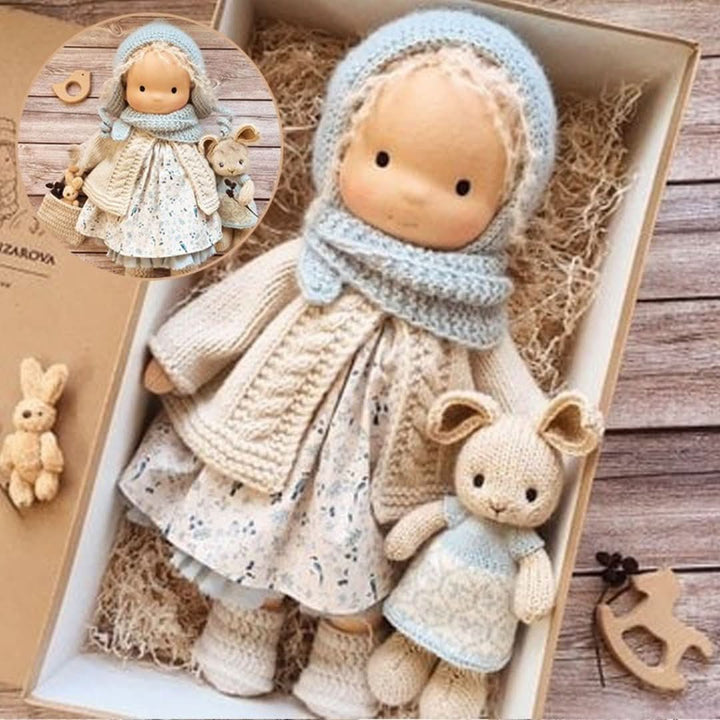 Artisan cloth doll wearing a handcrafted outfit for imaginative pretend play
