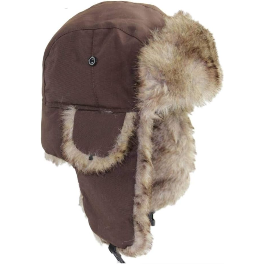 Unisex cold weather cap laid flat, highlighting insulated design and quality winter gear stitching.