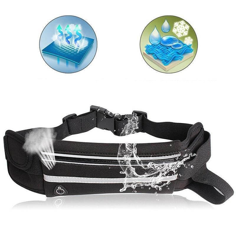 Side view of adjustable fitness pouch and running waist pack