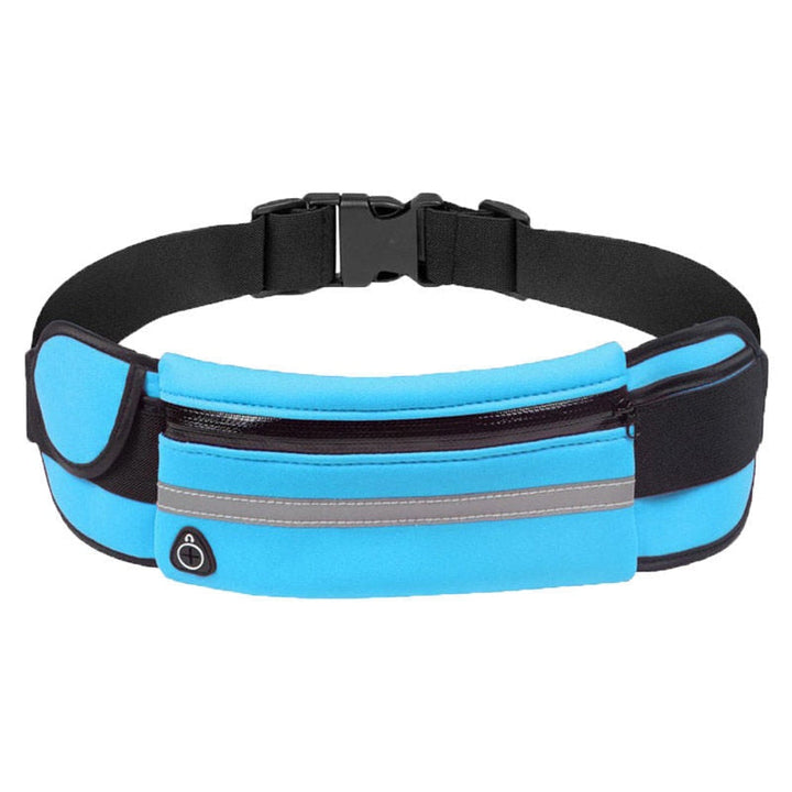 Detailed shot of heavy-duty buckle on jogging waist belt