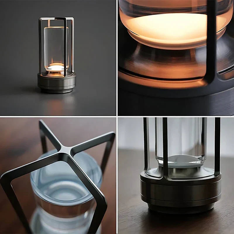Compact crystal lamp design highlighting the faceted lampshade