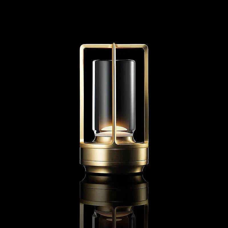 Ambient lighting crystal lamp placed on a nightstand